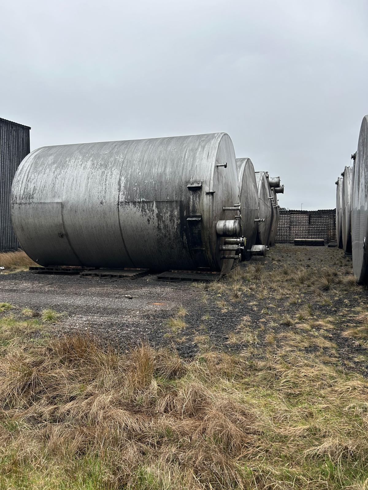 Used 100,000 Litre Stainless Steel Storage Tanks