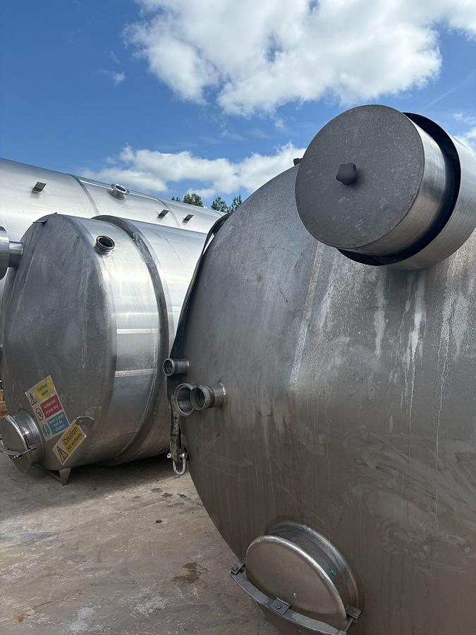 Used 15,000 Litre Stainless Steel Storage Tanks