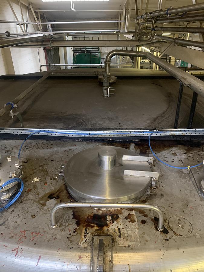 Used 2 x 59,300 Litre Stainless Steel Vertical Storage Tanks Ex Distillery