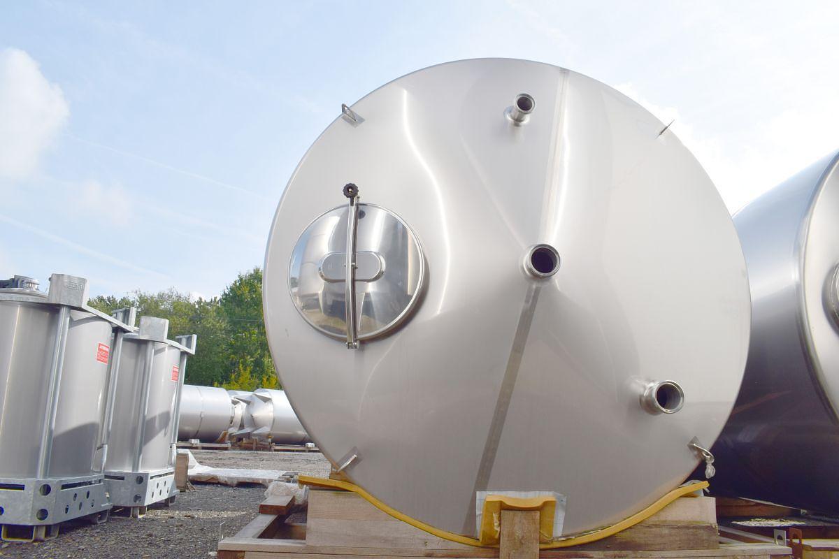 Used 12,600L AISI 316L Stainless Steel Storage Tank | Vertical Single-Skin Process Vessel