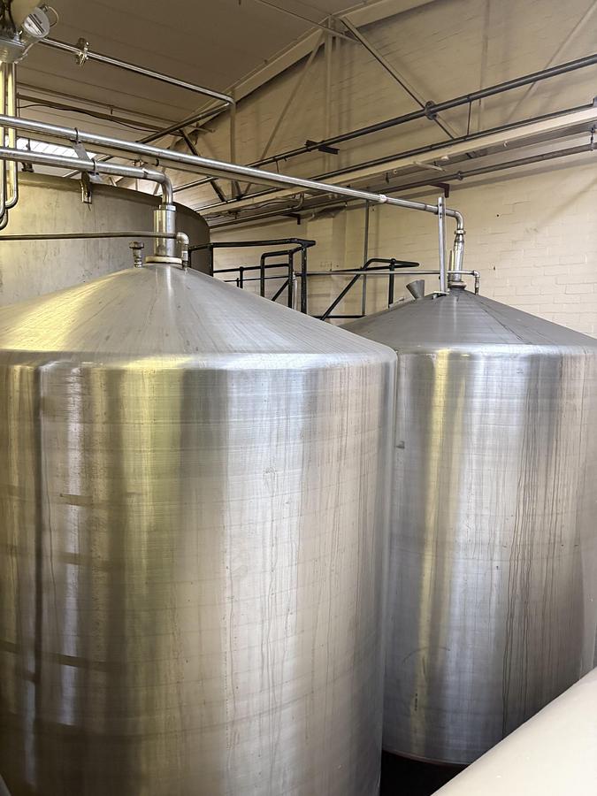 Used 2 x Stainless Steel Vertical Storage Tanks – 12,000 Litres Each (Ex-Spirits Use)
