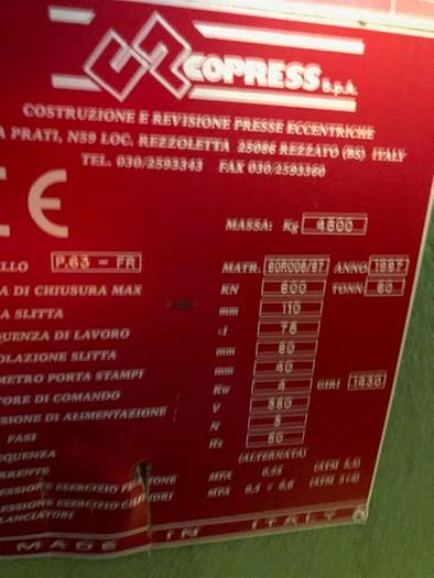 Usato PRESSA COPRESS 63 TON