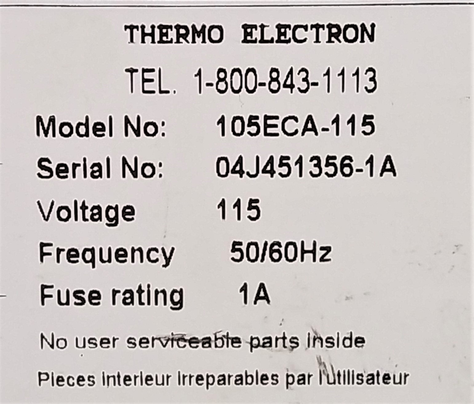 Used Thermo Fisher EC105 Power Supply