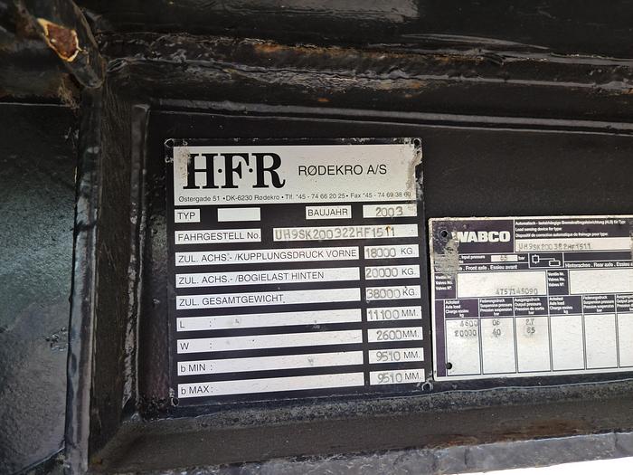 Used 2003 HFR 2 AXLE/ CITY/ FRIDGE TRAILER/ OPEN SIDE/ LOADING LIFT STEERING AXLE FRIDGE UNIT