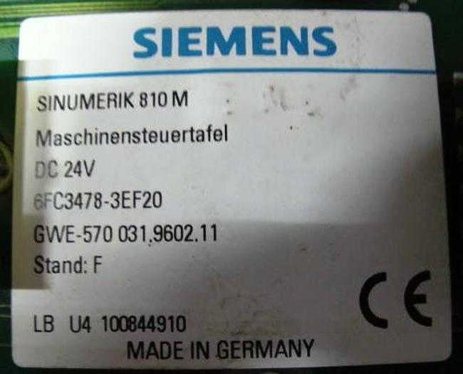 Gebraucht Maschinensteuertafel SINUMERIK 6FC3478-3EF20 SIEMENS 810 M