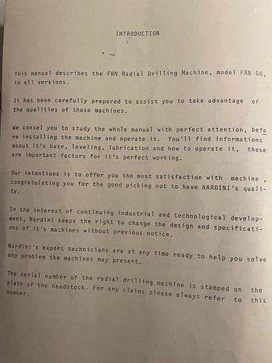 Used RADIALBOHRMASCHINE IMATEC NARDINI FRN-50