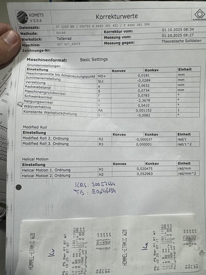 Used BAUJAHR 2012 KLINGELNBERG OERLIKON AG G27 KEGELRAD SCHLEIFMASCHINE