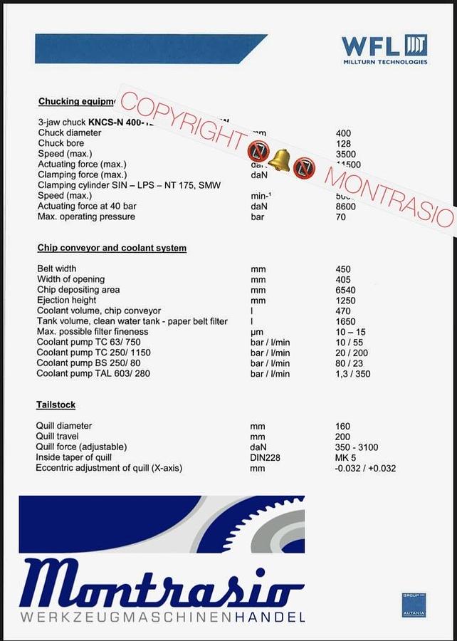 Used WFL MILLTURN Dreh, Fräs und Bohrzentrum M60 x 4500 Baujahr 2005