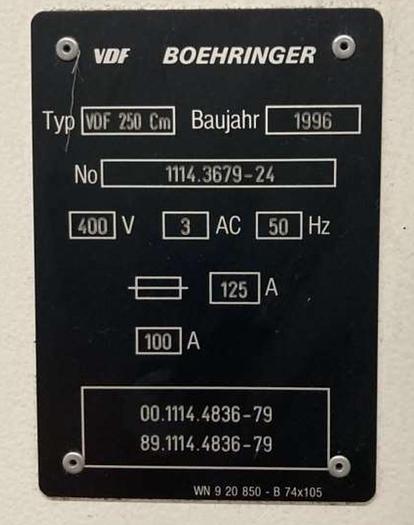 Used 1996 VDF Böhringer  250 CM