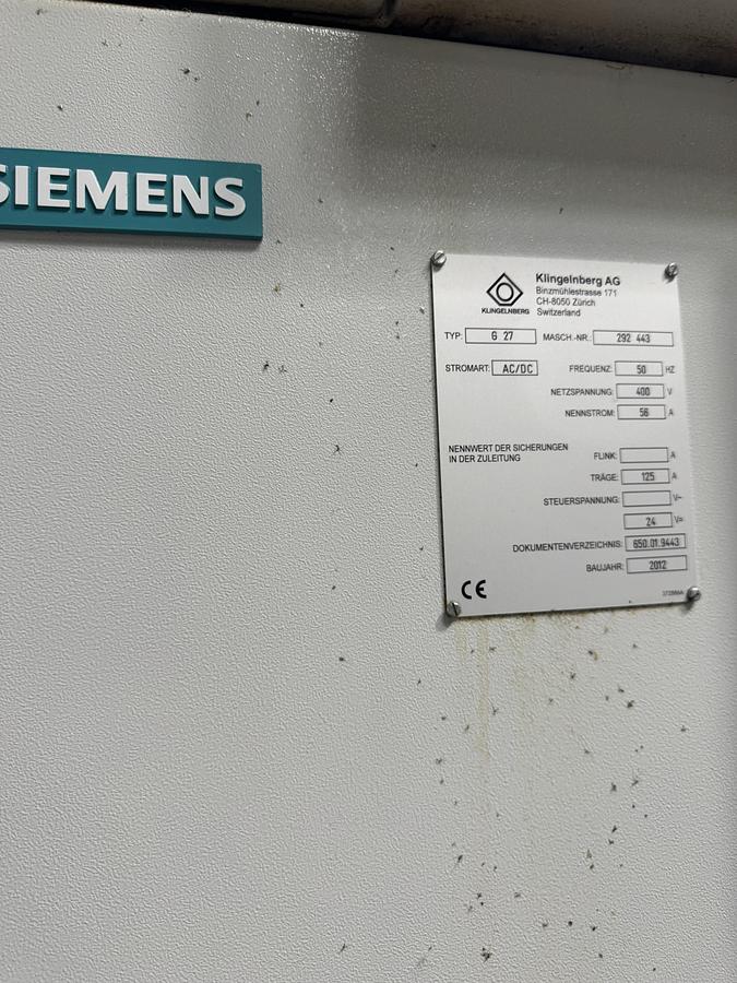 Used BAUJAHR 2012 KLINGELNBERG OERLIKON AG G27 KEGELRAD SCHLEIFMASCHINE