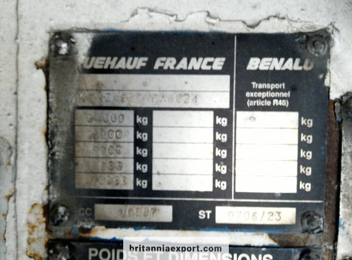 Used 1996 FRUEHAUF Full steel frame tri axle with lifting roof
