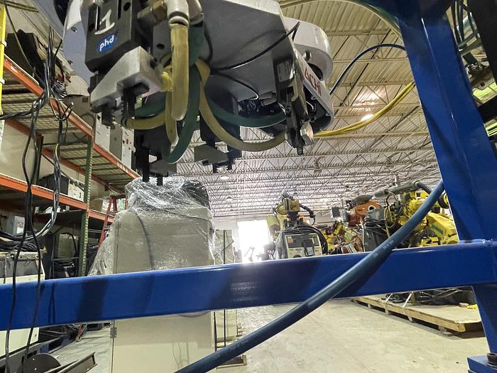 Used NACHI EZ03 INVERTED 4 AXIS SCARA ROBOT MOUNTED IN FABRICATED STAND WITH CONTROLLER
