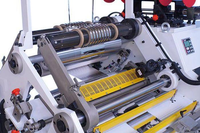 Used 20" (500MM) NEW SRC SYSTEMS 645CS NARROW WEB SLITTER REWINDER