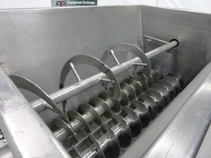 Used APV Dual Screw Load Hopper, dual 12" augers and anti-bridge agitator