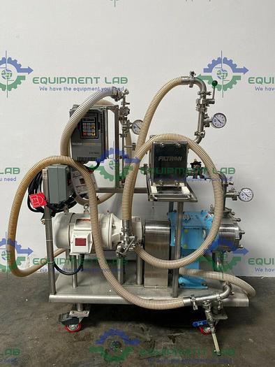 Used Tangential Flow Filtration SS Skid w/ Waukesha 130-U2C Pump & Pall Centrasette