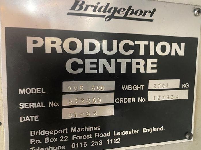 Used 2002 Bridgeport  VMC 600XP Machining Center