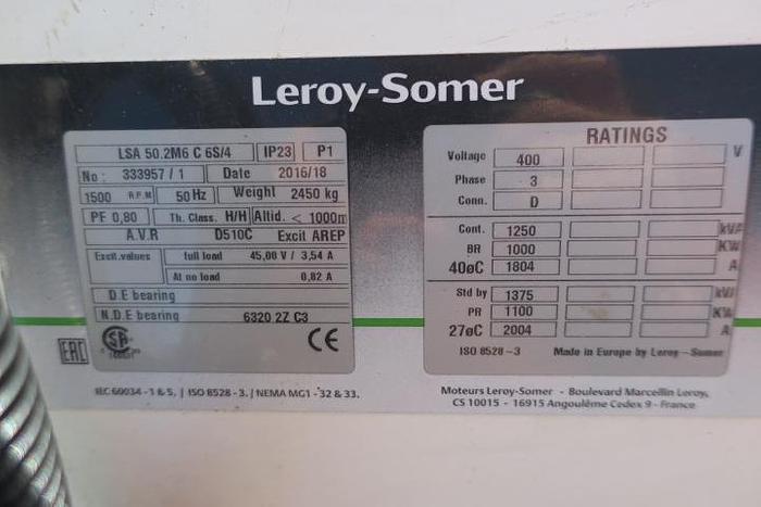 Used 2016 MTU KVA: 1250