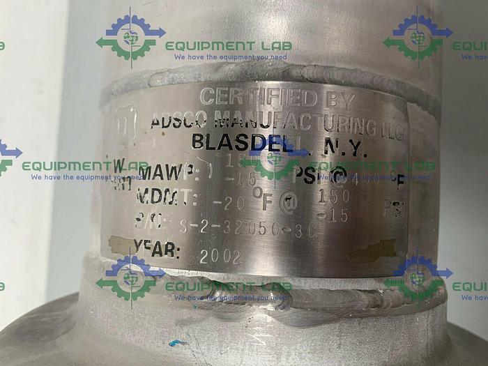 Used Allegheny Bradford HX-3433 Straight Pass SS Shell & Tube Heat Exchanger