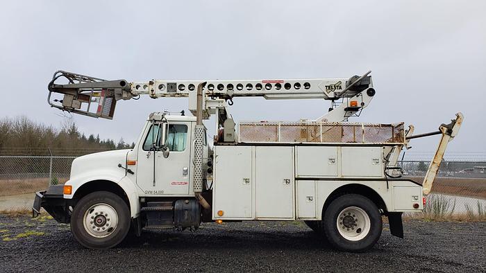 Used 1995 International 4900 w/ Telsta T40C Cable Placer Bucket Truck