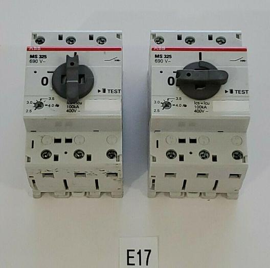 Used *PREOWNED* LOT OF 2 ABB MS 325 690 V Manual Motor Starter 3 Pole + Warranty!