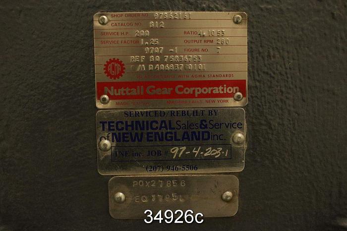 Refurbished Nuttall Gear S12 Gear Drive, 4.1053/1 Ratio #34926