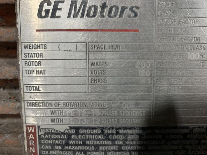 Used GENERAL ELECTRIC MOTOR 700 HP 1190 RPM