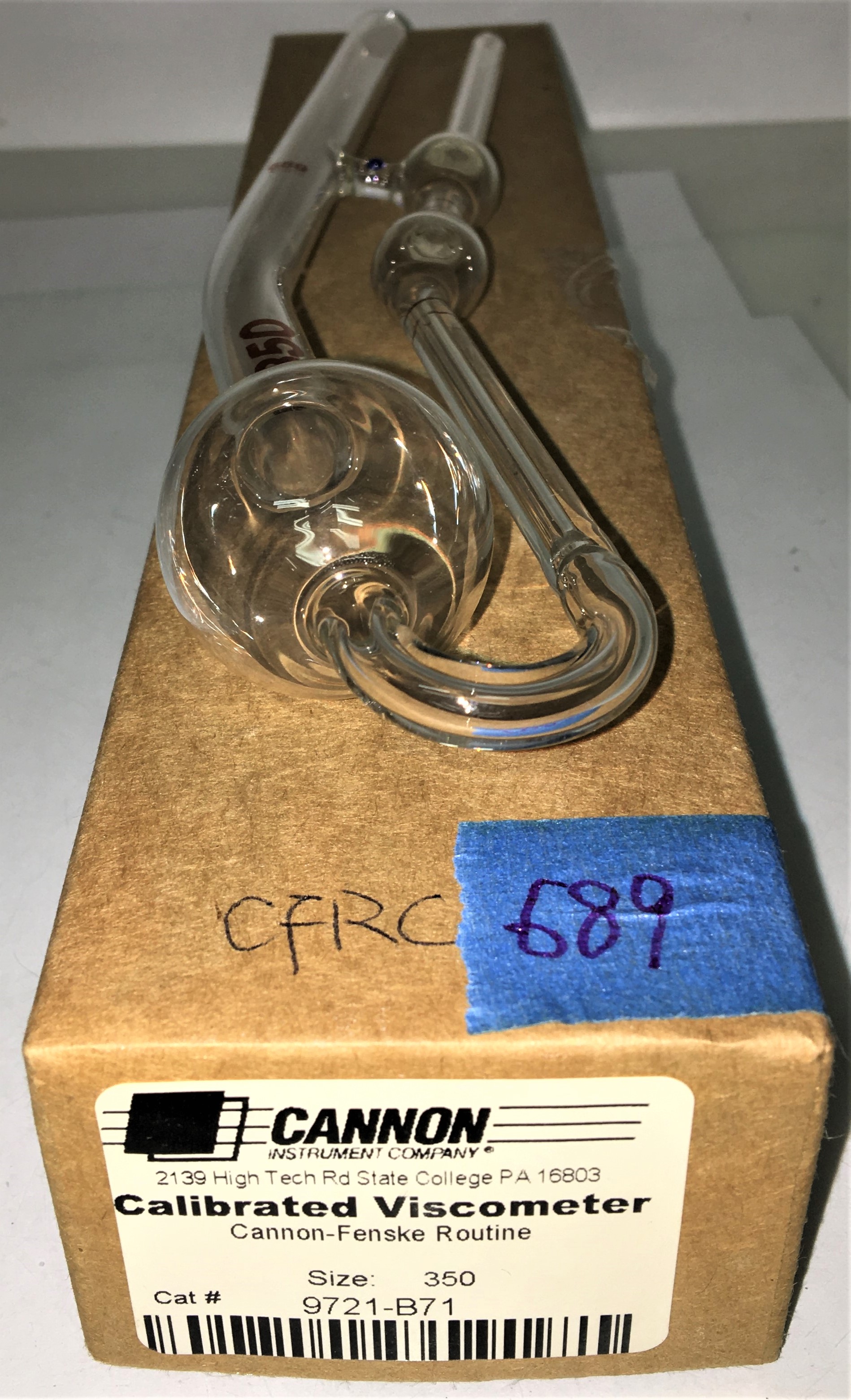 New Open Box Cannon-Fenske CFRC-350 (9721-B71) Certified Routine Viscometer Tube - Size 350