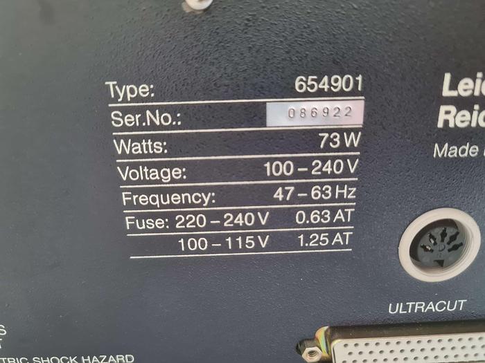 Used Leica Ultracut 702501 Ultramicrotome Microtome with anti vibration table