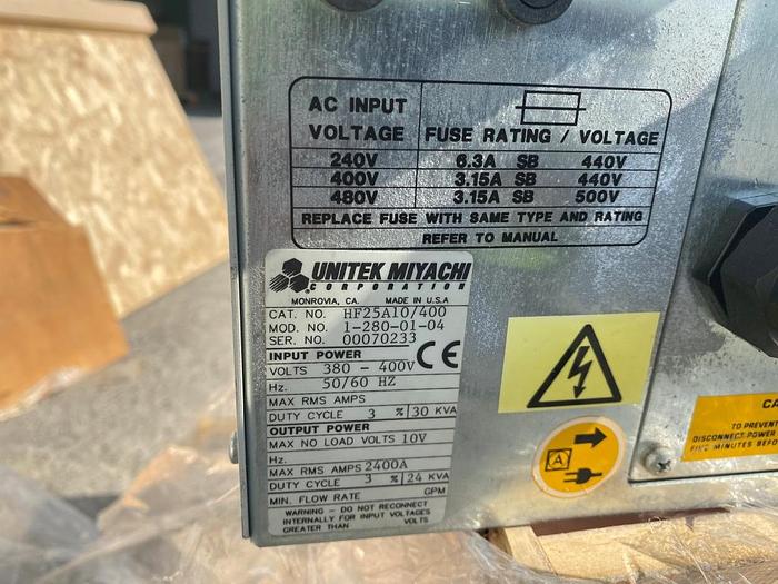 Used 2006 Unitec Miyachi HF25A10/400 Resistance Welder