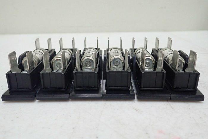 Used Lot of 6 Bussmann CM32FC Camaster Fuse Holders and NITD2 Fuses