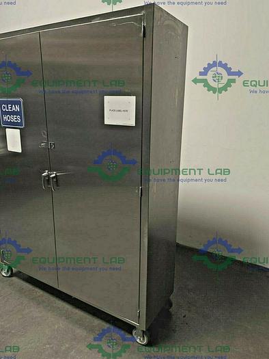 Used Mobile Stainless Steel Storage Cabinet on Casters 60" x 18" x 80"