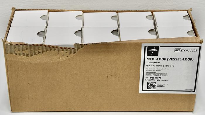 DYNJVL02: MEDLINE MEDI-LOOP, RED, STERILE MAXI VESSEL LOOP, DYNJVL02, 100/CS.