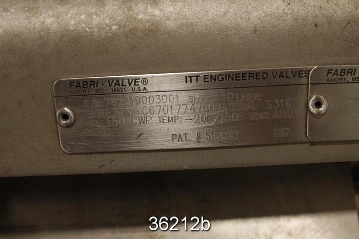 Used Fabri 10" Hand Operated Knife Gate Valve #36212
