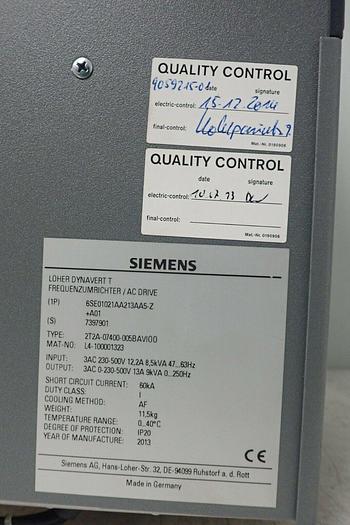 Used Siemens Loher Dynavert T Frequenzumrichter AC Driver