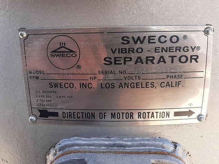 Used 48" SWECO SCREENER - C/S - 1 DECK