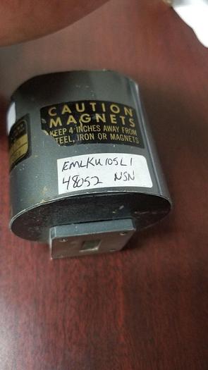 Used E&M Laboratories Ku105LI P Band Isolator WR62 16.0-17.0GHz