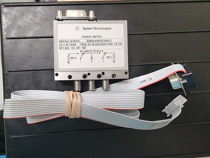 Used HP/Agilent N1810TL DC-26.5GHZ 24V RF Switch with Cable Options 026,124,201,402