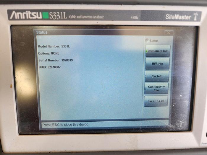 Used Anritsu S331L SiteMaster 4GHz Cable and Antenna Analyzer Unit #4