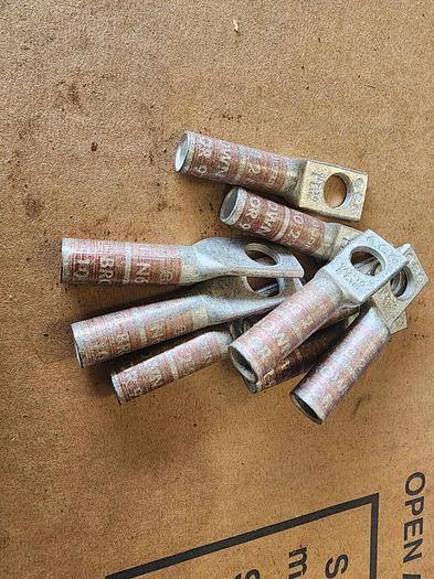 Used Burndy YAZ-TC 2/0 Brown Lug Lot of 9 NEW!