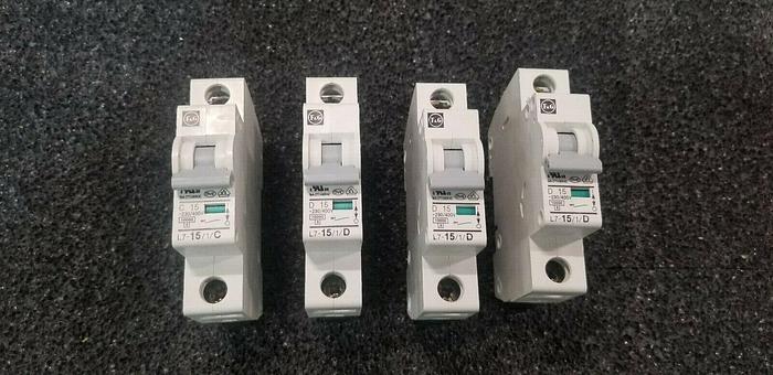 F&G L7-15/1/D Circuit Breaker Lot of 4