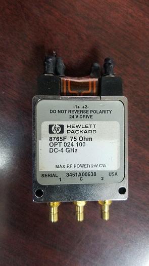 Used HP 8765F RF Switch DC-4GHz 75 Ohm Options 024,100