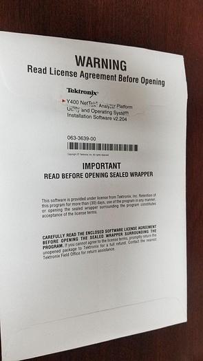 Used Tektronix Y400 NetTek Software 063-3639-00