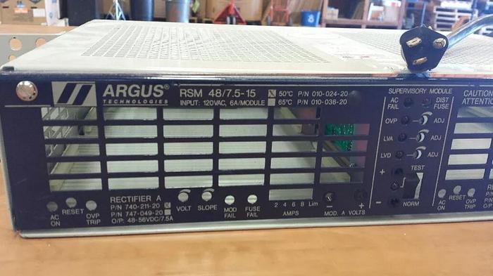 Used Argus 010-024-20 Rectifier Shelf