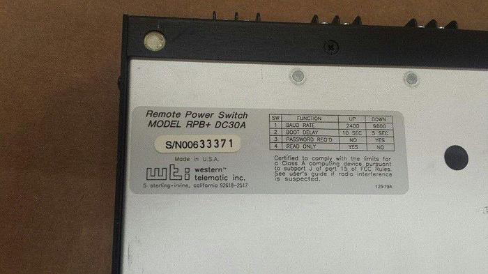 Used WTI RPB+ DC30A Remote Power Switch