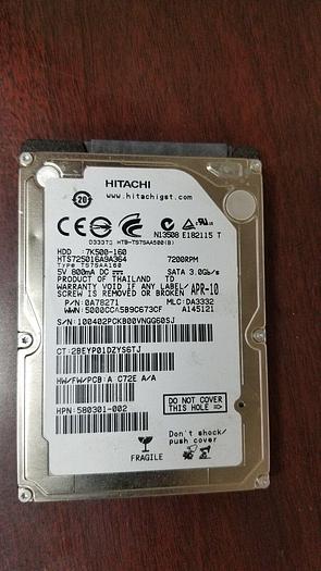 Used Hitachi HTS725016A9A364 160GB 2.5" SATA Drive