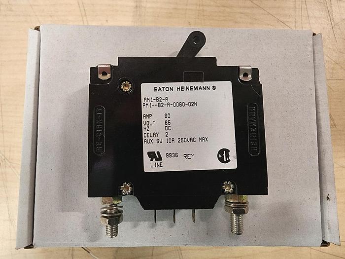 Used Eaton Heinemann AM1-B2-A-0060-02N  60A 65V DC Circuit Breaker