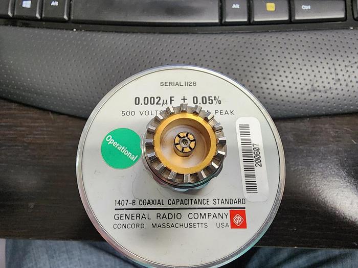Used GenRad 1407-B Coaxial Capacitance Standard 0.002uf+/-0.05%