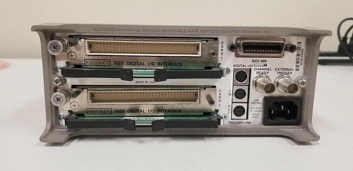 Used Keithley 7001 Switch System with 2-7020 Digital I/O Modules