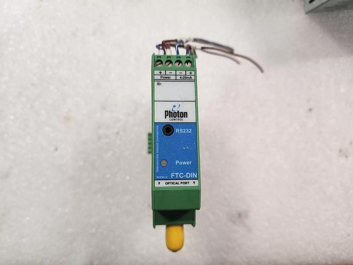 Used PHOTON FGA-0174E Fiber Optic Temp Sensor/Converter FTC-DIN