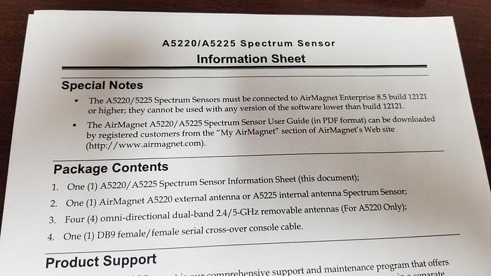 Fluke A5225 AirMagnet Spectrum Sensor NEW IN BOX